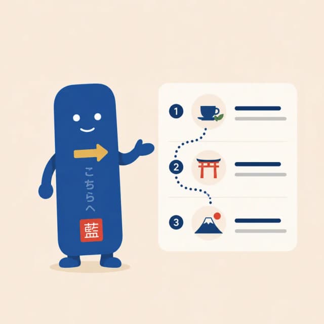 Shirube presenting an itinerary